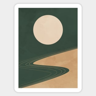 Moon and Road - Minimalist Scandinavian 3 Sticker